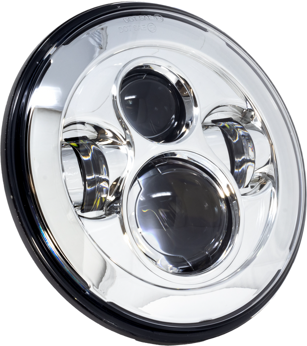 7" Headlight Chrome W/ Mnt Adapter